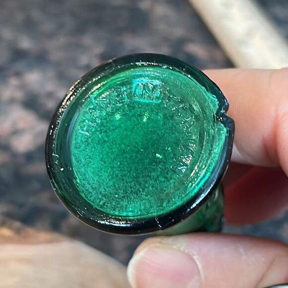 Vintage Green Glass Miniature Liberty Bell - Picture 5 of 5